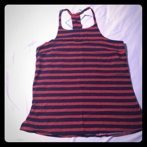 Navy and red razor tank